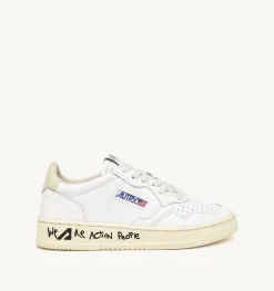 Sneakers Medalist Low In Pelle Bianca E Beige