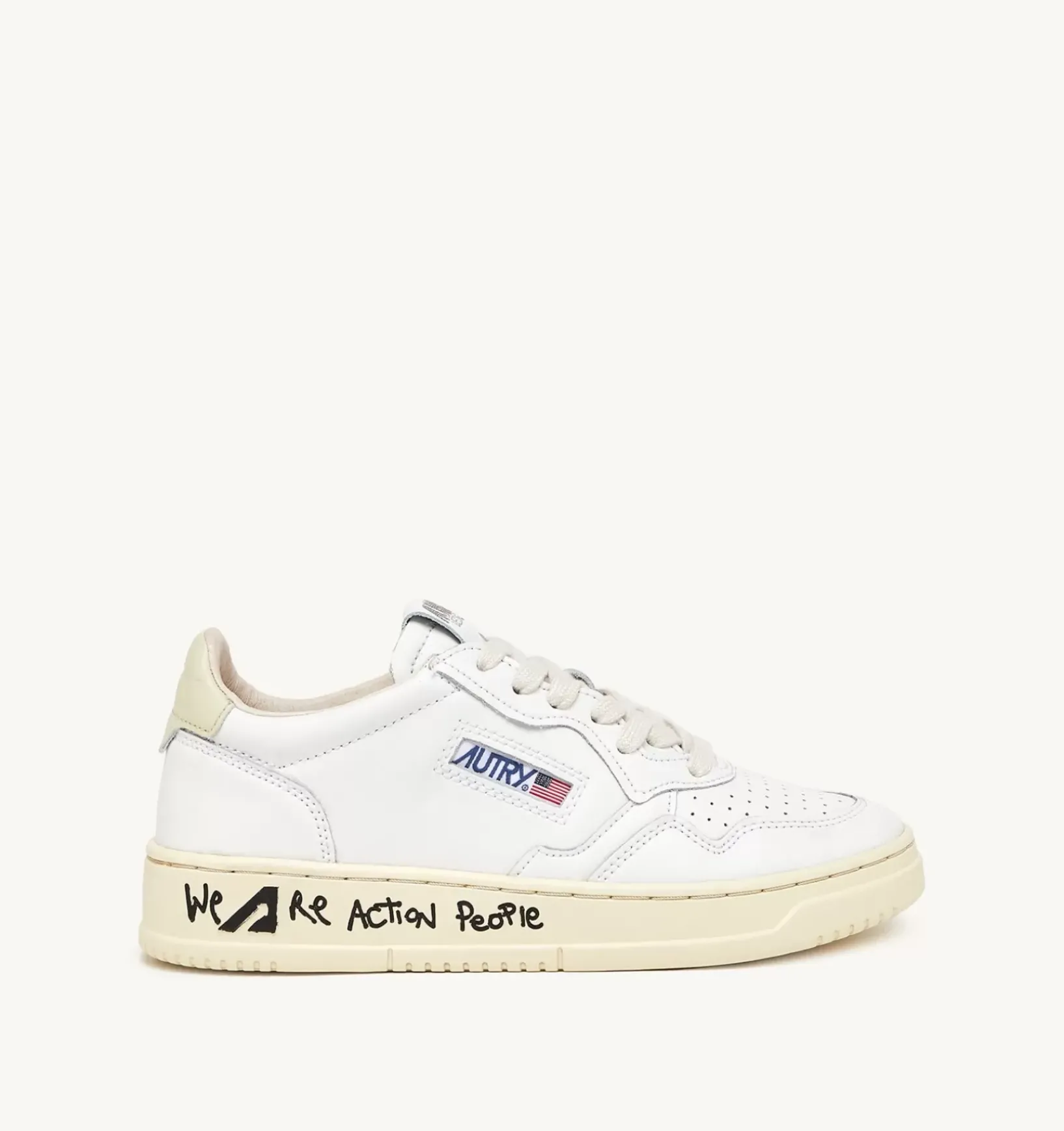 Sneakers Medalist Low In Pelle Bianca E Beige