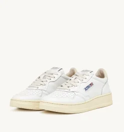 Sneakers Medalist Low In Pelle Bianca E Beige