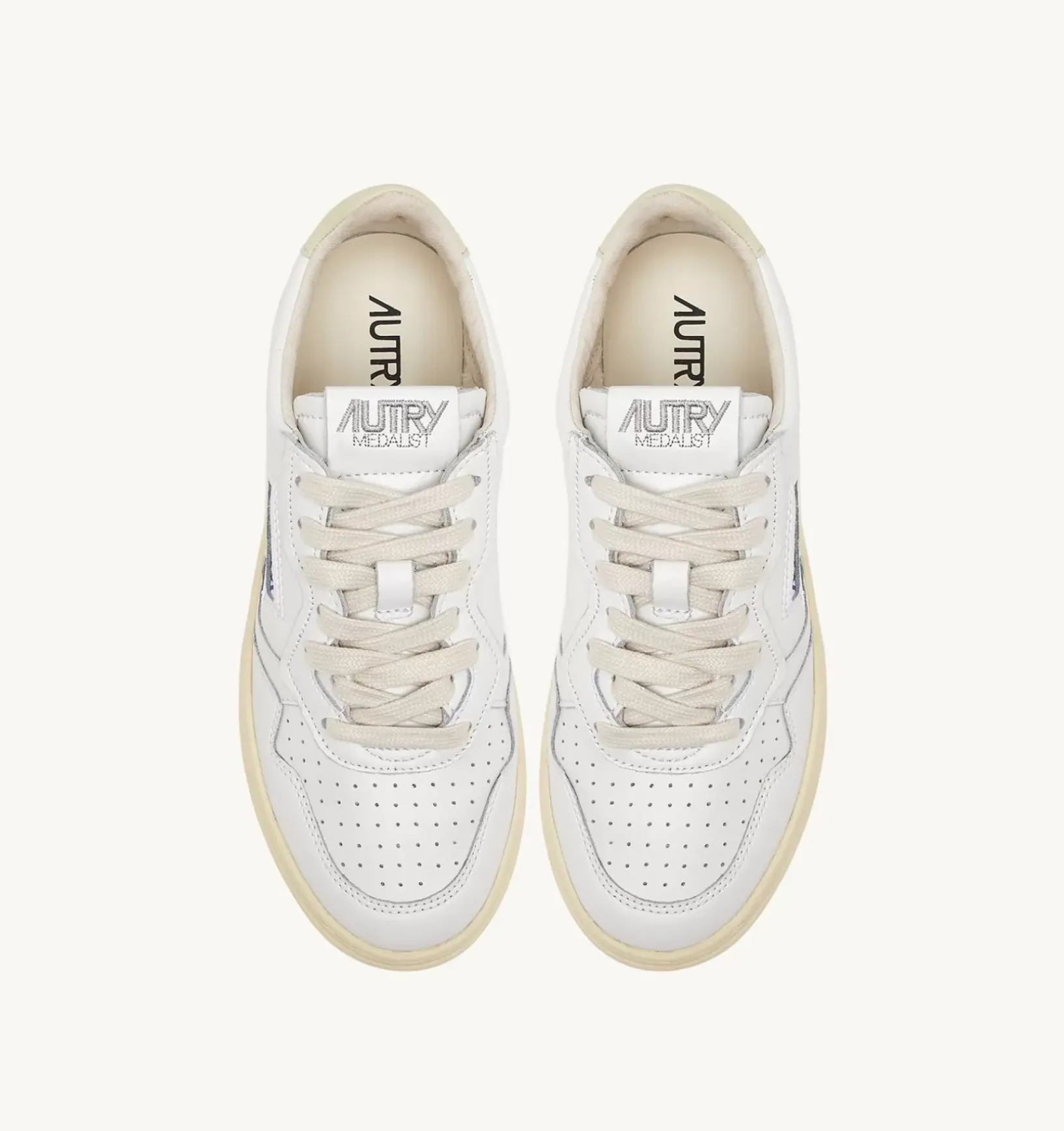 Sneakers Medalist Low In Pelle Bianca E Beige
