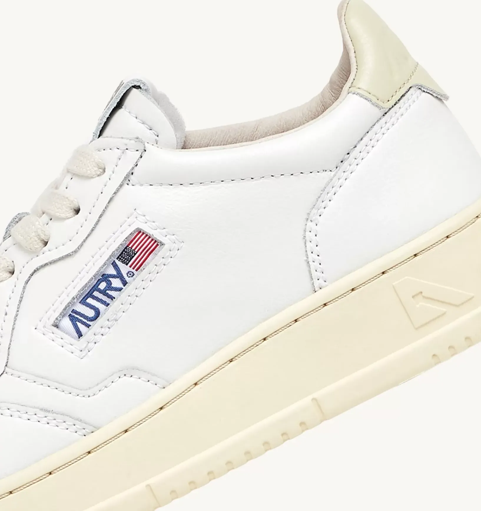 Sneakers Medalist Low In Pelle Bianca E Beige