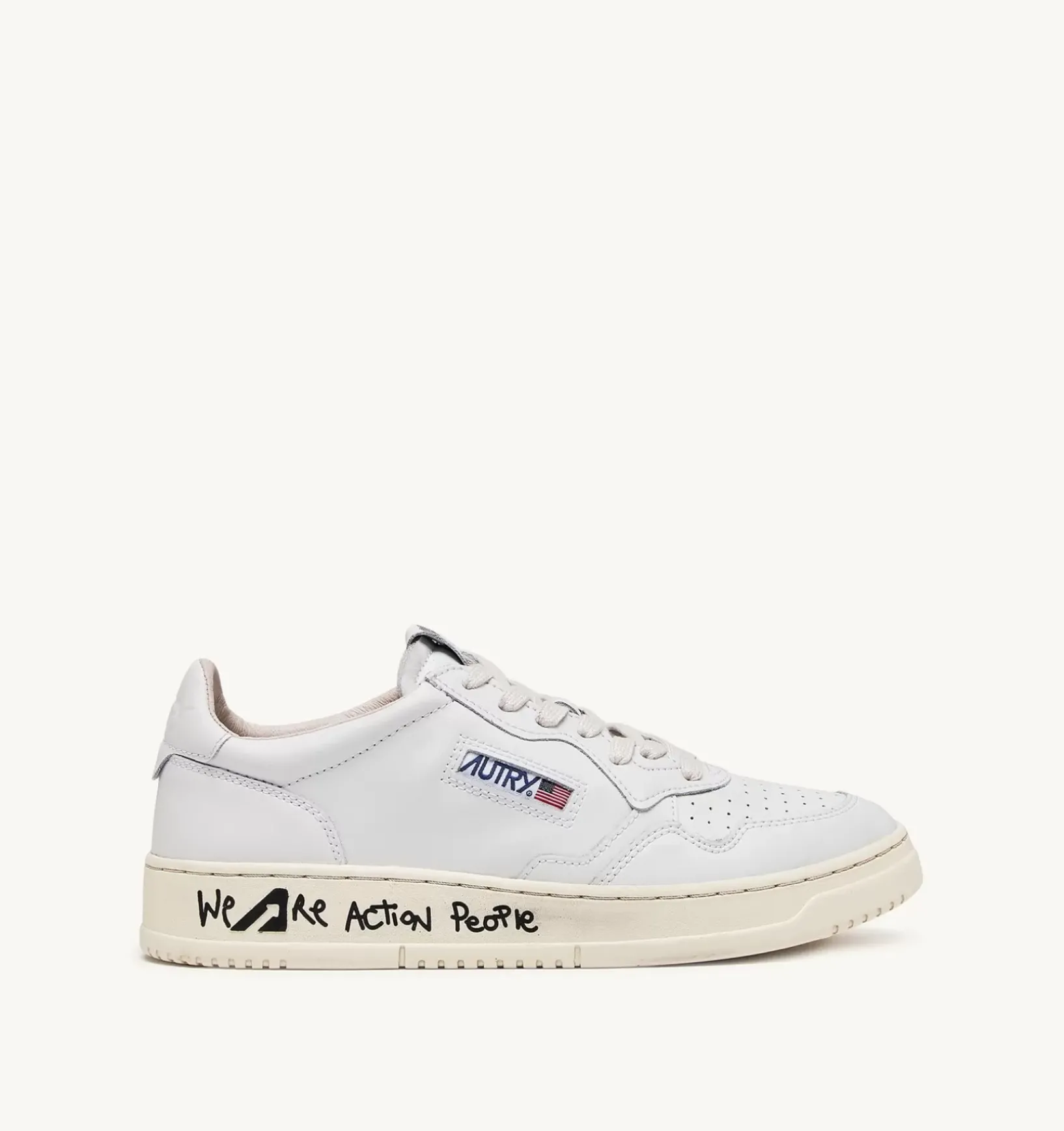 Sneakers Medalist Low In Pelle Bianca E Draw Action Print