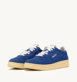 Sneakers Medalist Low In Suede Effetto Hair Bluette