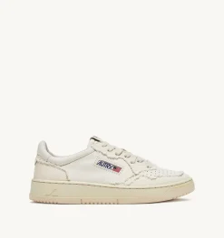 Sneakers Medalist Low In Pelle Di Capra E Tela Bianco Ivory