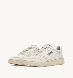Sneakers Medalist Low In Pelle Di Capra E Tela Bianco Ivory