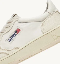 Sneakers Medalist Low In Pelle Di Capra E Tela Bianco Ivory