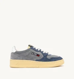 Sneakers Medalist Low In Suede Grigio E Azzurro