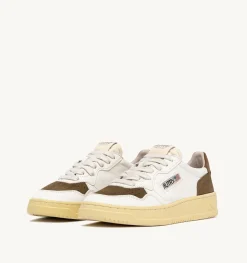 Sneakers Medalist Low In Pelle E Suede Bianco E Marrone