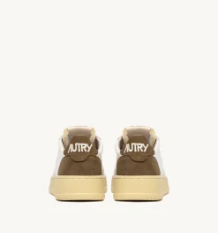 Sneakers Medalist Low In Pelle E Suede Bianco E Marrone