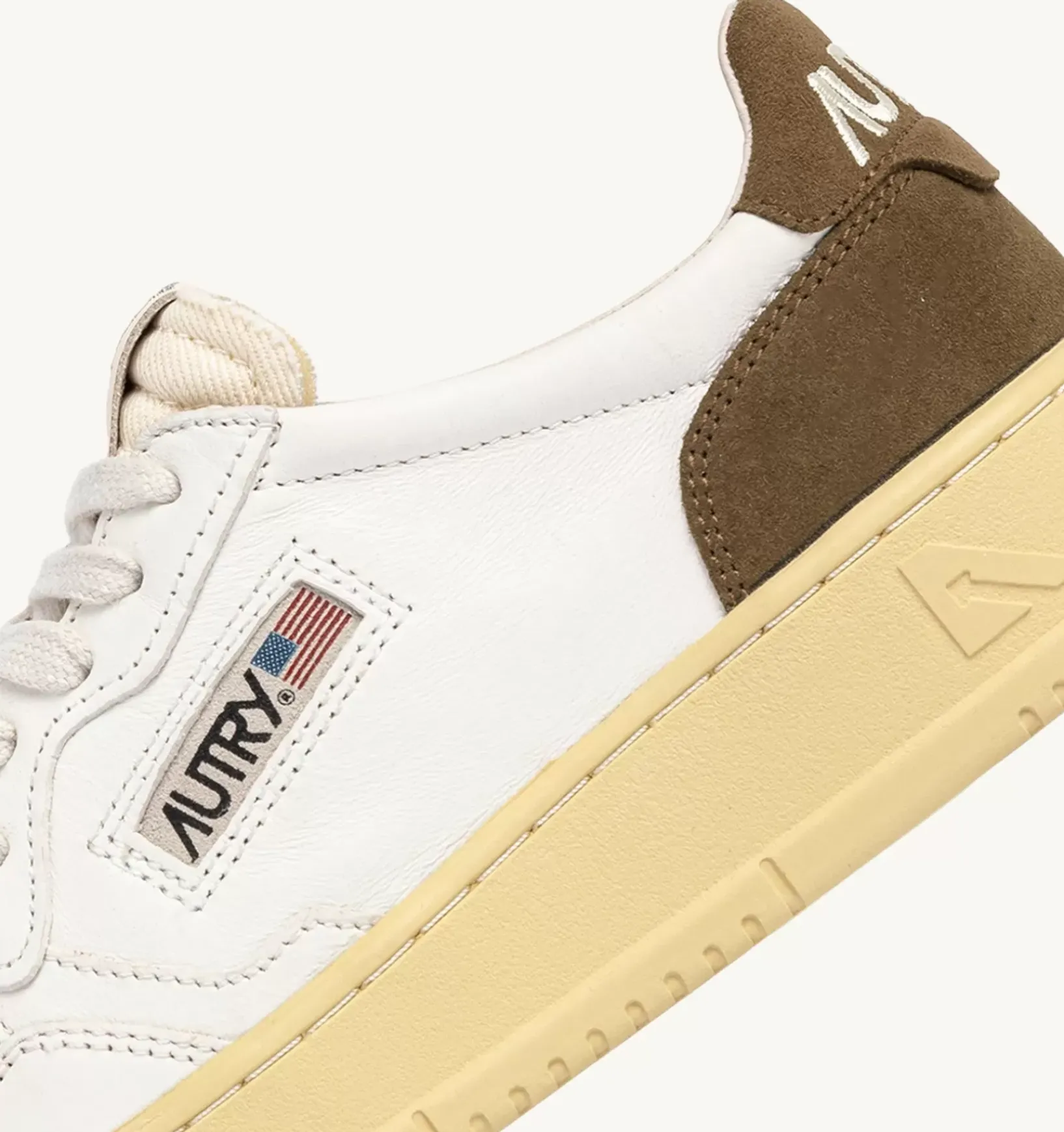 Sneakers Medalist Low In Pelle E Suede Bianco E Marrone