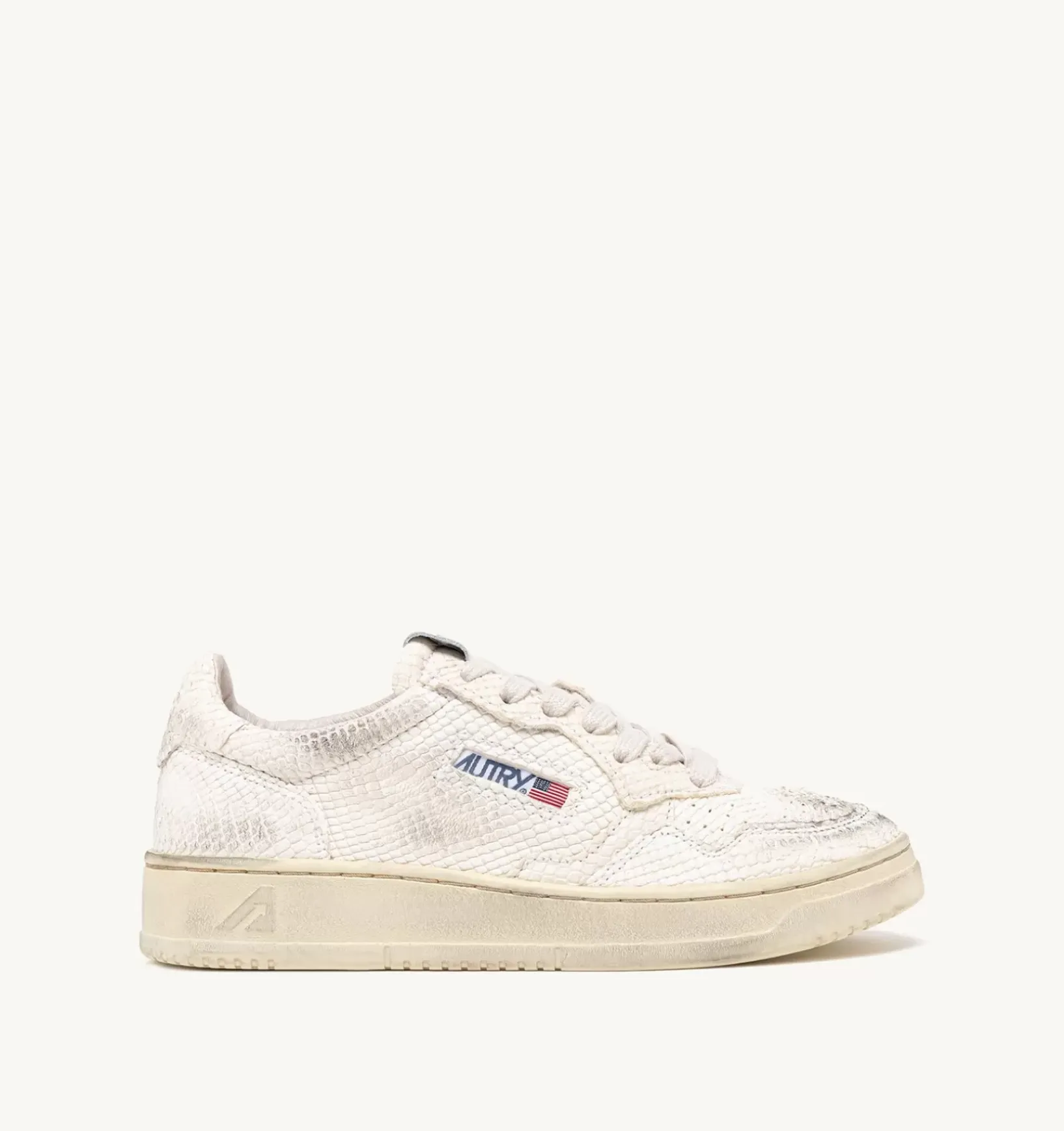 Sneakers Medalist Low In Pelle Effetto Snake Colore Bianco