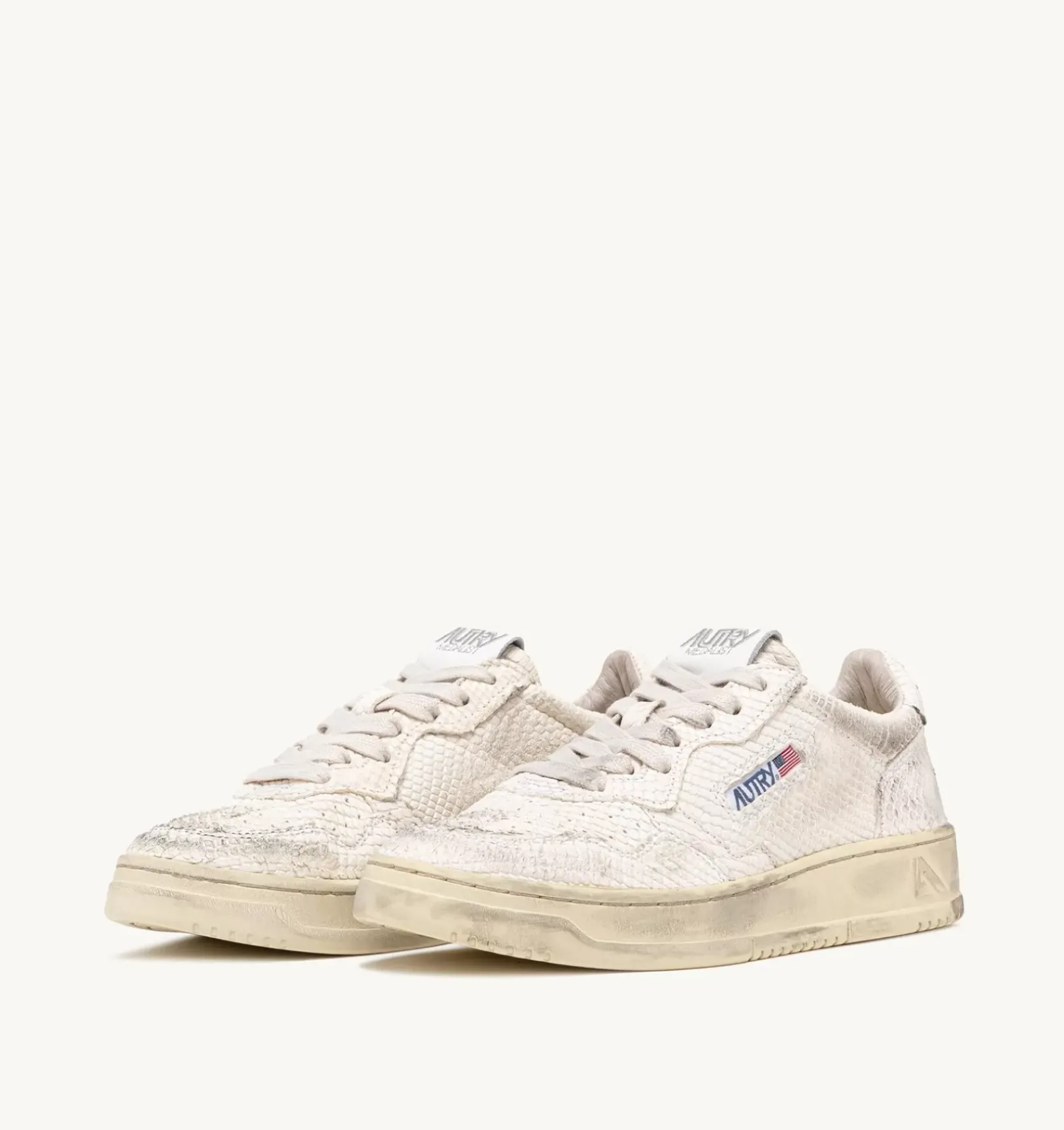 Sneakers Medalist Low In Pelle Effetto Snake Colore Bianco