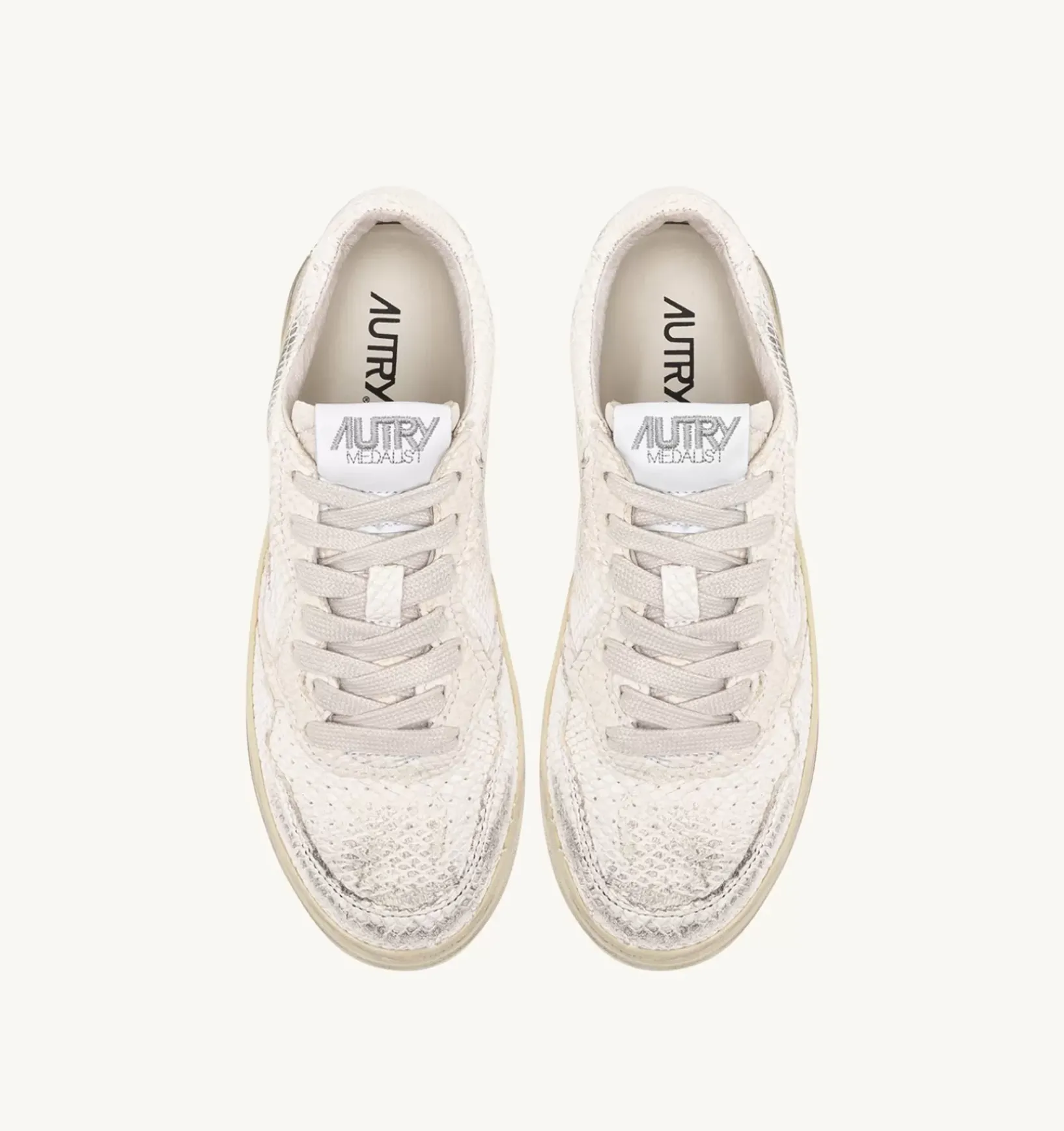 Sneakers Medalist Low In Pelle Effetto Snake Colore Bianco