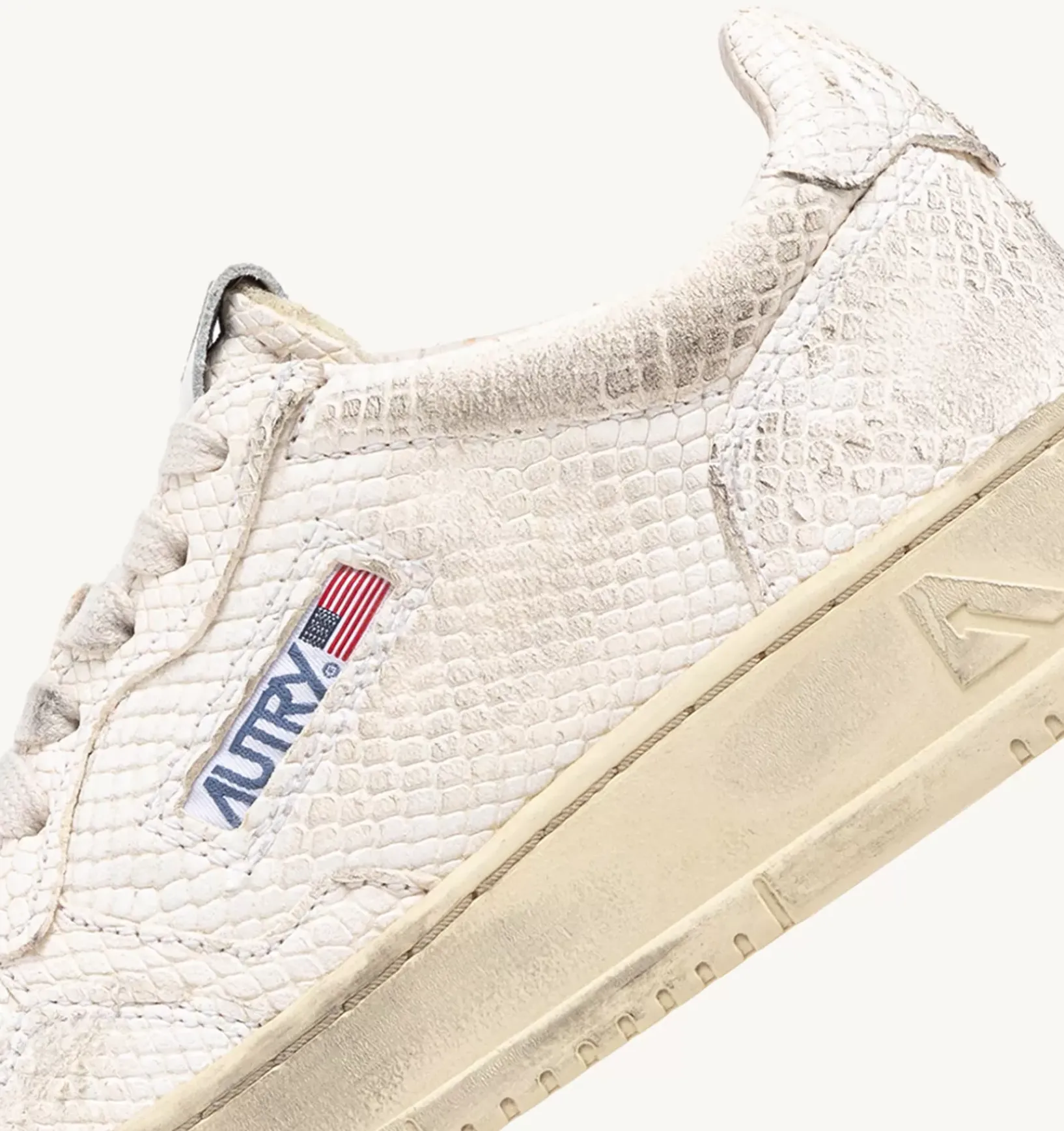 Sneakers Medalist Low In Pelle Effetto Snake Colore Bianco