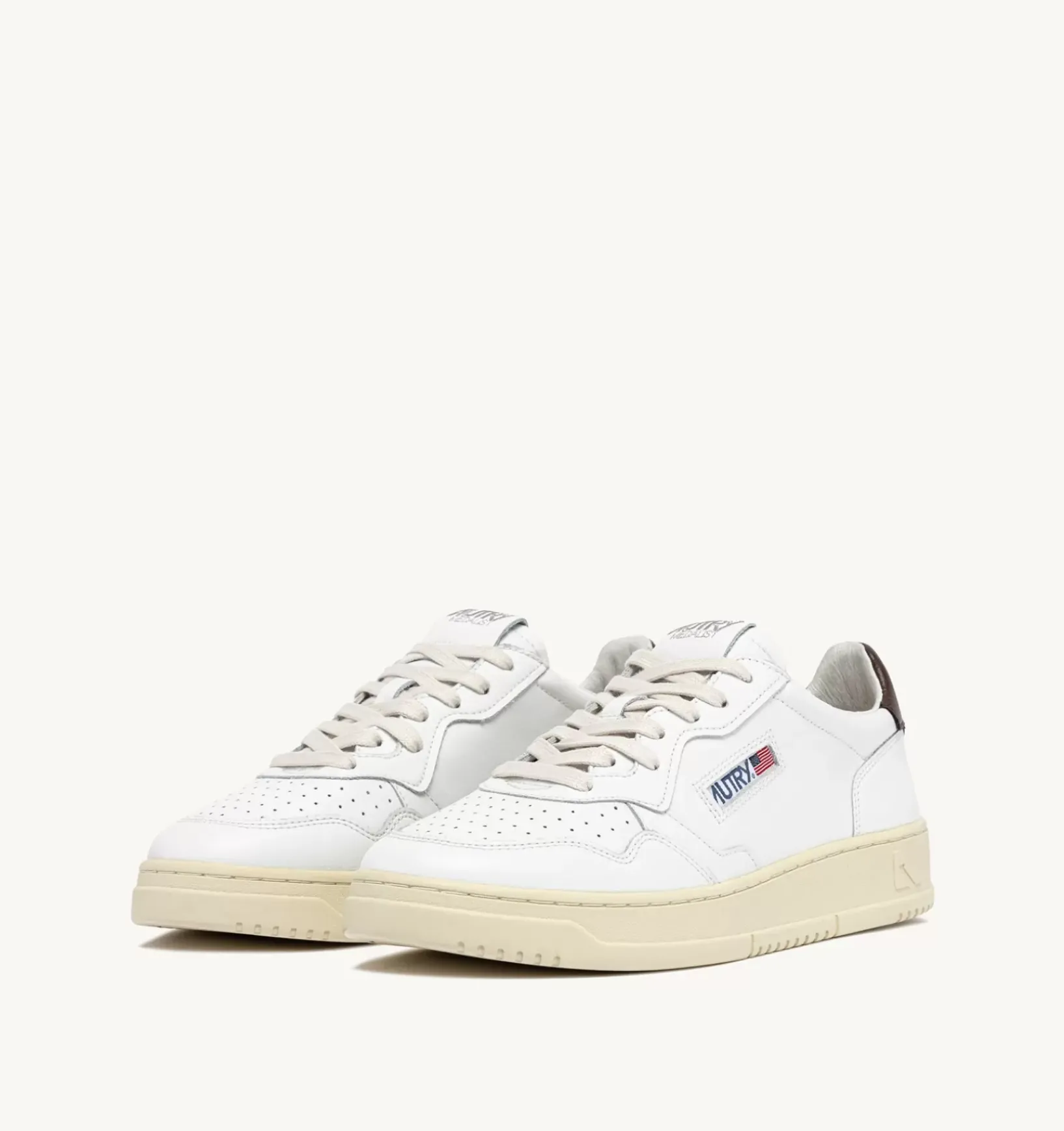 Sneakers Medalist Low In Pelle Bianca E Marrone