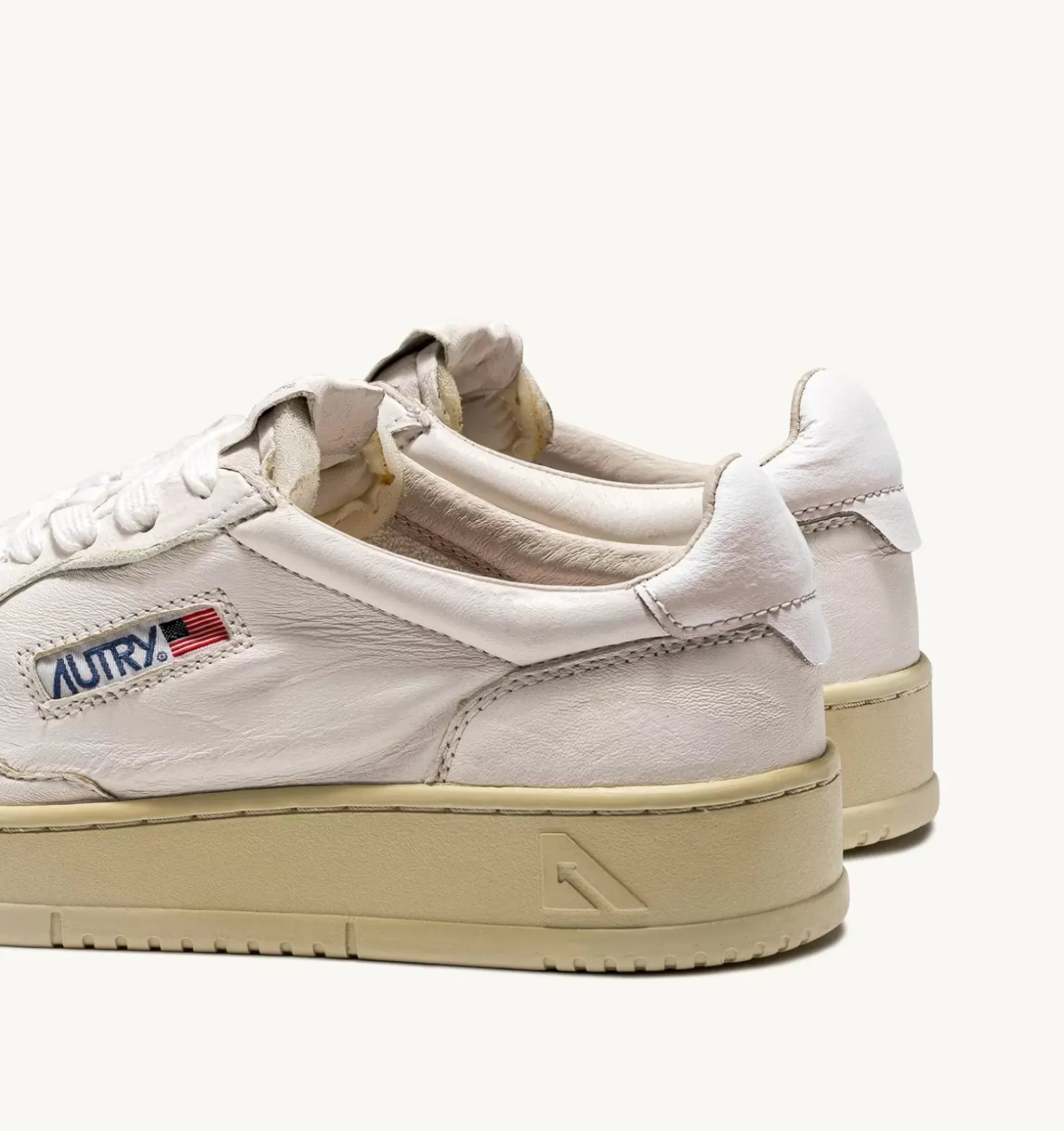 Sneakers Medalist Low In Morbida Pelle Bianca Di Capra