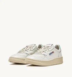 Sneakers Medalist Low In Pelle Bianca E Turquoise