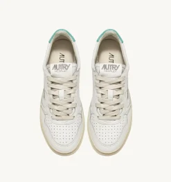 Sneakers Medalist Low In Pelle Bianca E Turquoise