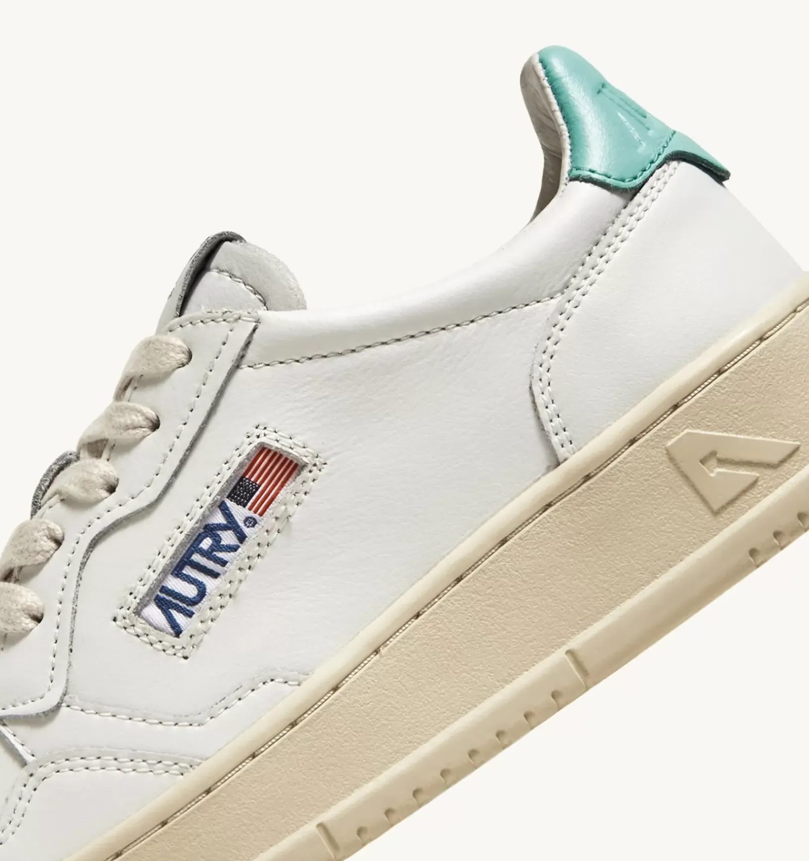 Sneakers Medalist Low In Pelle Bianca E Turquoise
