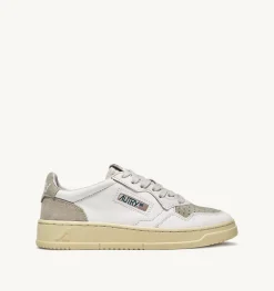 Sneakers Medalist Low In Suede E Pelle Bianca E Sand