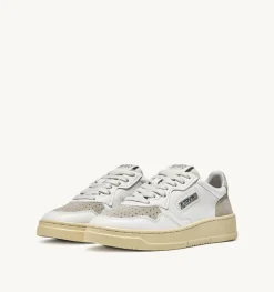 Sneakers Medalist Low In Suede E Pelle Bianca E Sand