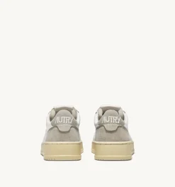 Sneakers Medalist Low In Suede E Pelle Bianca E Sand