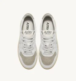 Sneakers Medalist Low In Suede E Pelle Bianca E Sand