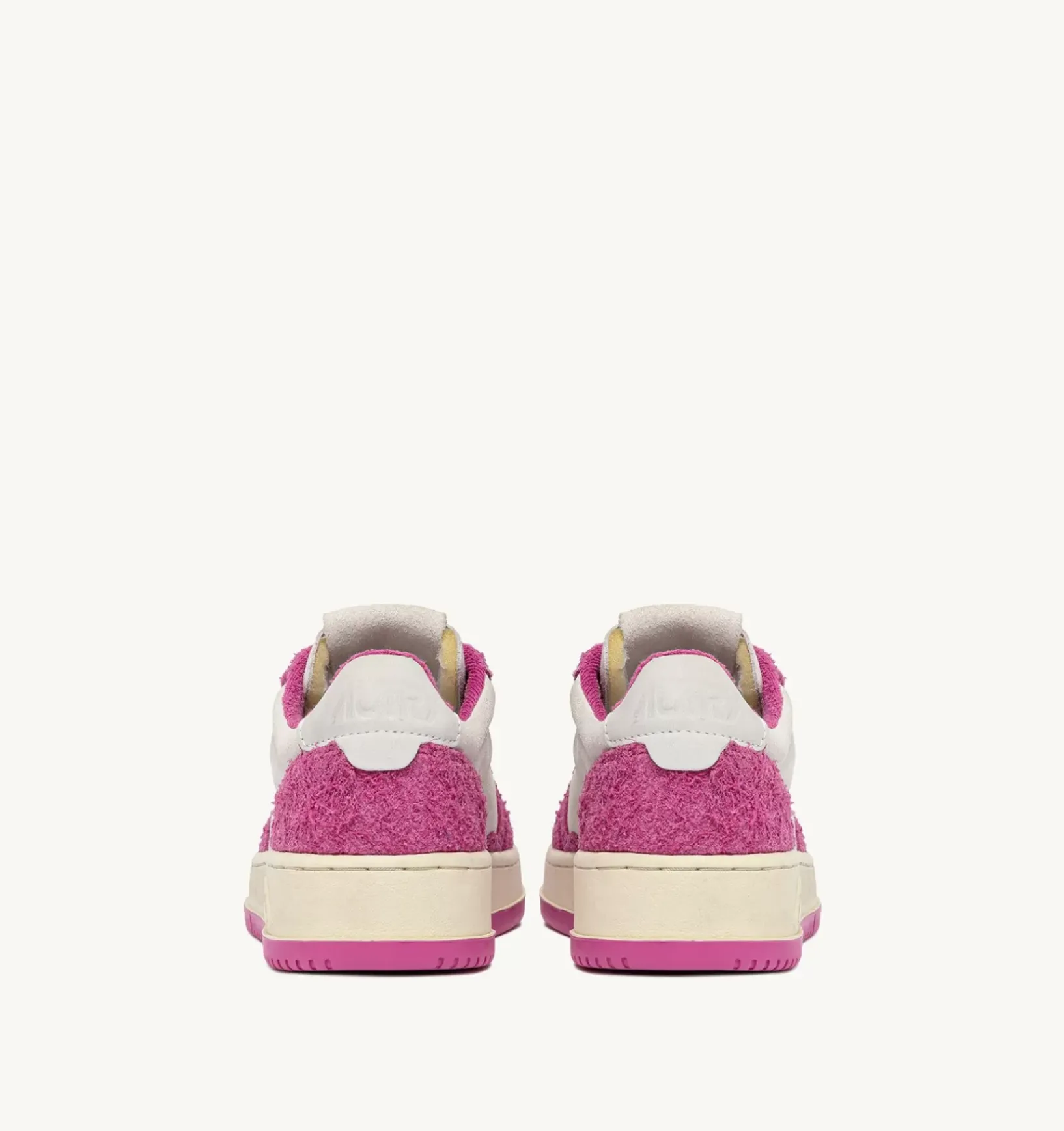 Sneakers Medalist Low In Suede Bianco E Suede Effetto Hair Fucsia