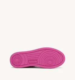 Sneakers Medalist Low In Suede Bianco E Suede Effetto Hair Fucsia