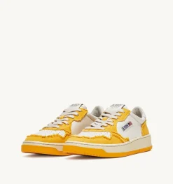 Sneakers Medalist Low In Pelle Di Capra E Tela Bianco Mango
