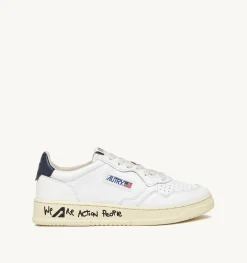 Sneakers Medalist Low In Pelle Bianca E Blu