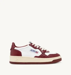 Sneakers Medalist Low In Pelle Bicolore Bianco E Bordeaux