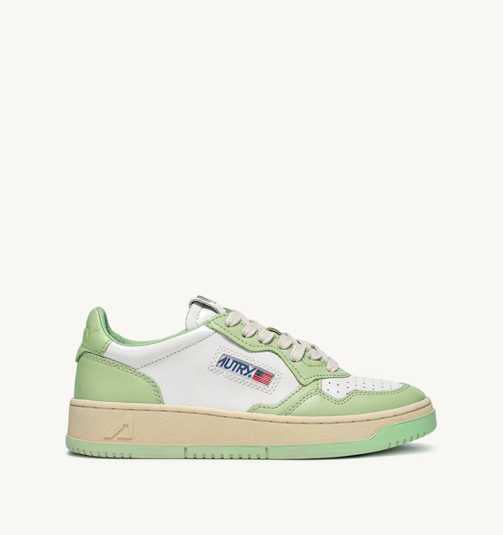 Sneakers Medalist Low In Pelle Bicolore Nile Green