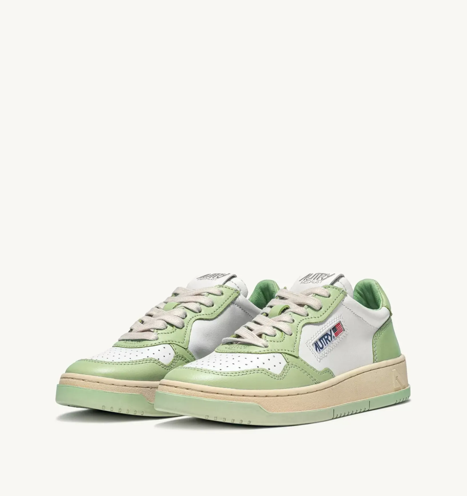 Sneakers Medalist Low In Pelle Bicolore Nile Green