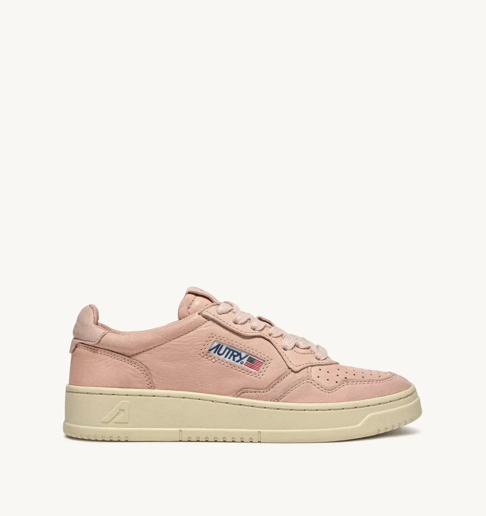 Sneakers Medalist Low In Morbida Pelle Peach Di Capra