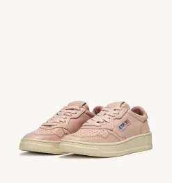 Sneakers Medalist Low In Morbida Pelle Peach Di Capra