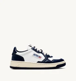 Sneakers Medalist Low In Pelle Bicolor Bianco Blu