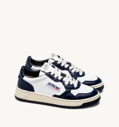 Sneakers Medalist Low In Pelle Bicolor Bianco Blu