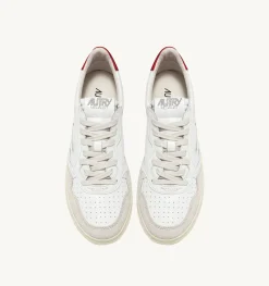 Sneakers Medalist Low In Suede E Pelle Bianca E Rossa