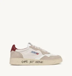 Sneakers Medalist Low In Pelle Bianca E Suede Beige
