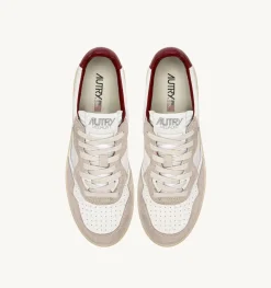 Sneakers Medalist Low In Pelle Bianca E Suede Beige