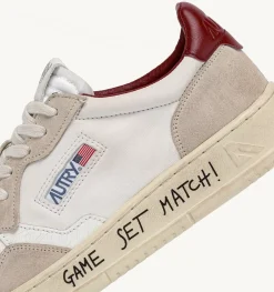 Sneakers Medalist Low In Pelle Bianca E Suede Beige