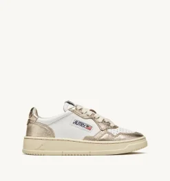 Sneakers Medalist Low In Pelle Bicolor Bianco E Platinum