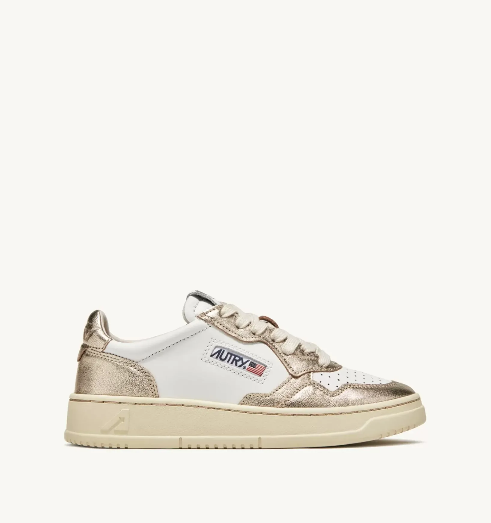 Sneakers Medalist Low In Pelle Bicolor Bianco E Platinum