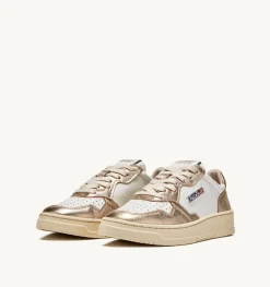 Sneakers Medalist Low In Pelle Bicolor Bianco E Platinum