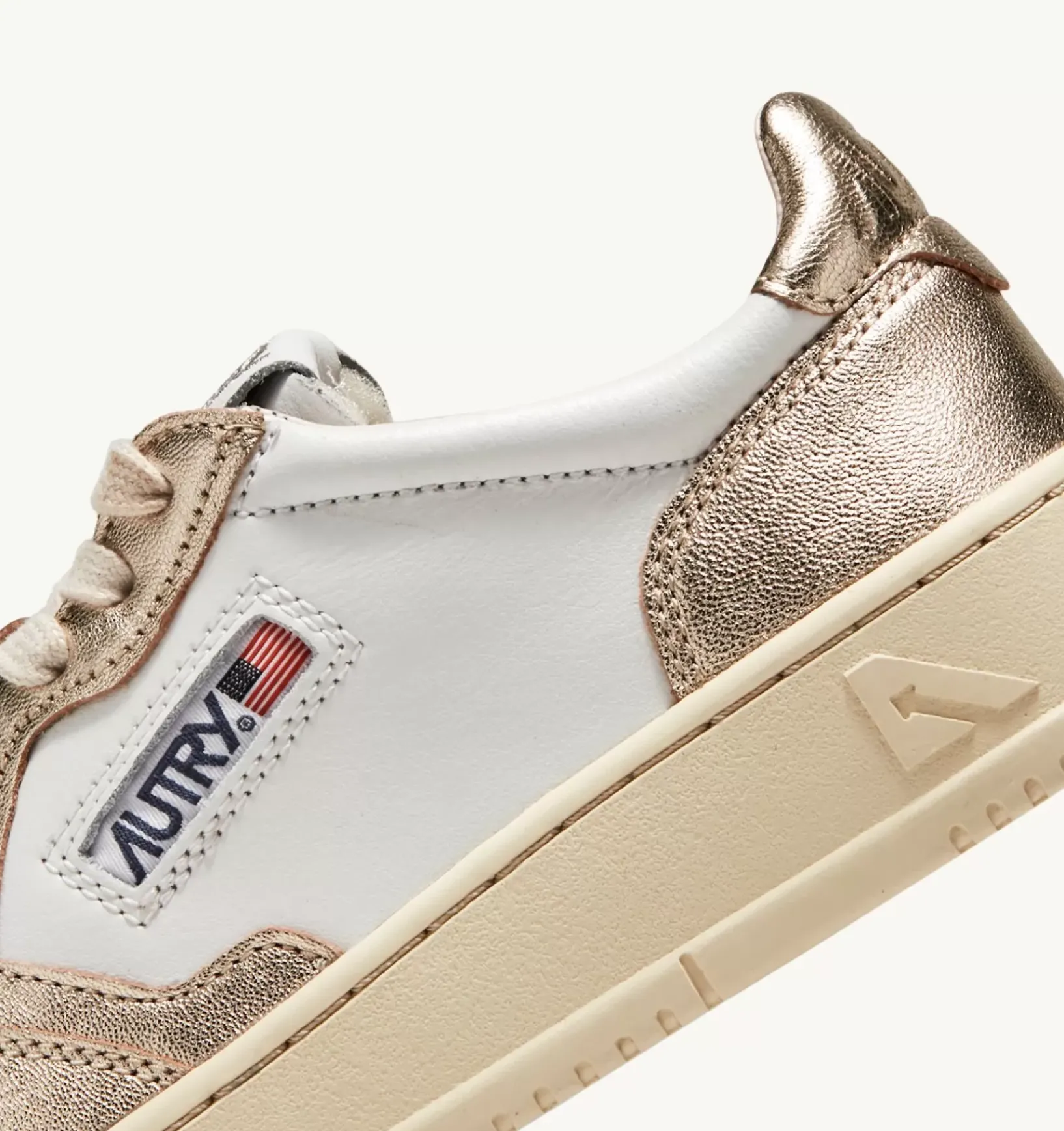 Sneakers Medalist Low In Pelle Bicolor Bianco E Platinum