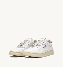 Sneakers Medalist Low In Pelle Bianca E Arancione