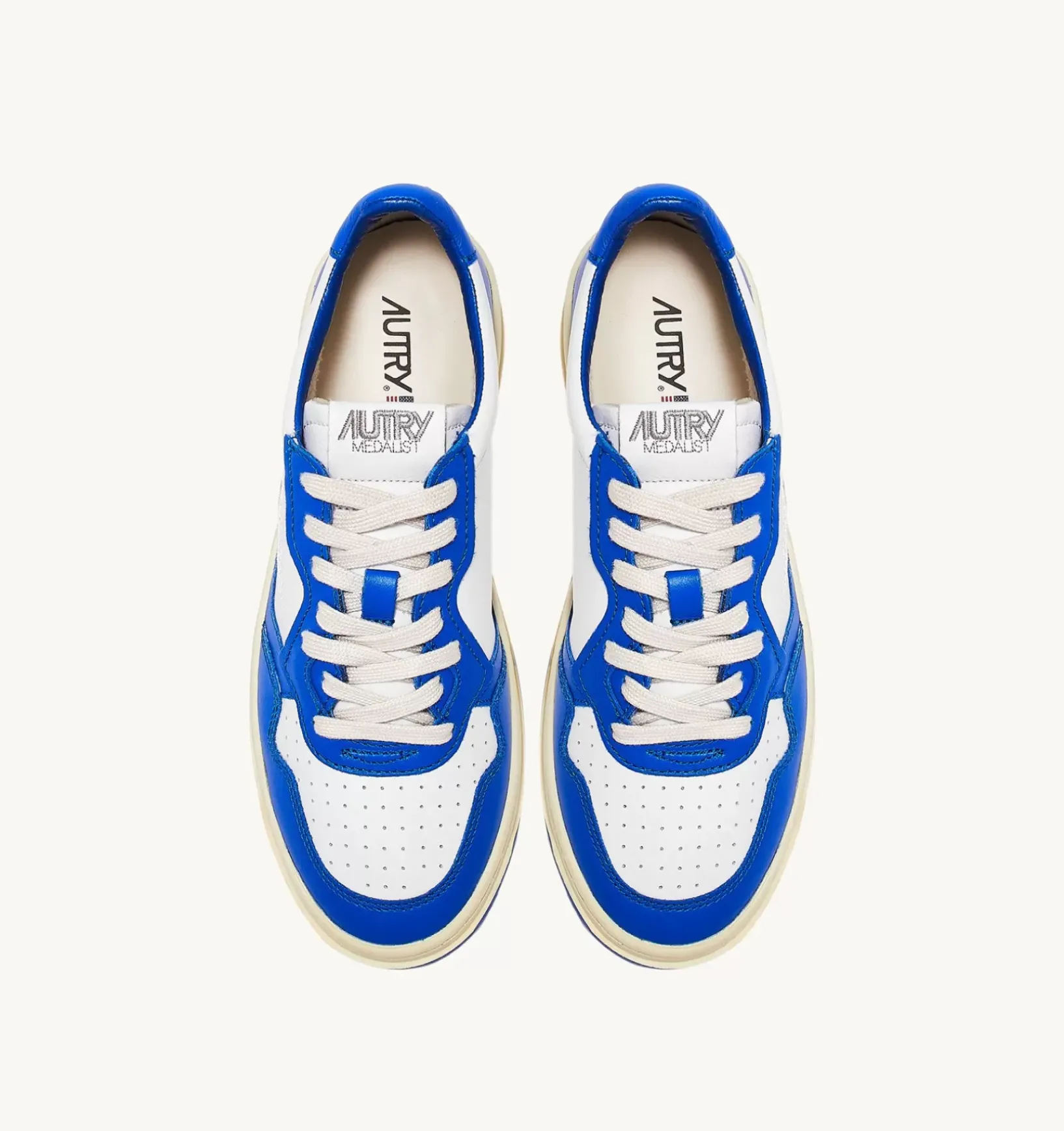 Sneakers Medalist Low In Pelle Bicolore Bianco Prince Blue