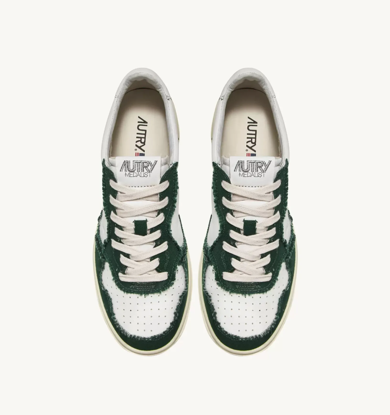 Sneakers Medalist Low In Pelle Di Capra E Tela Bianco Eden