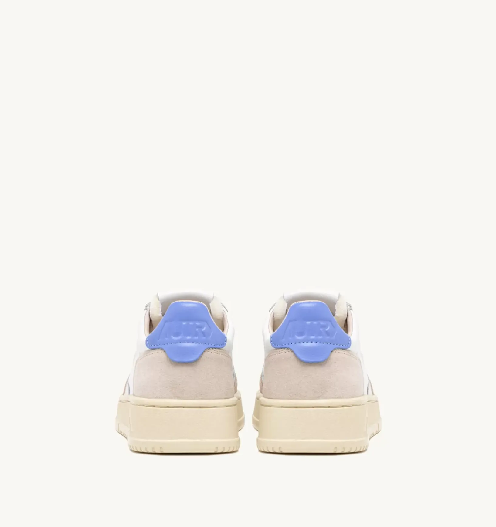 Sneakers Medalist Low In Pelle Bianca E Azzurra E Suede Beige